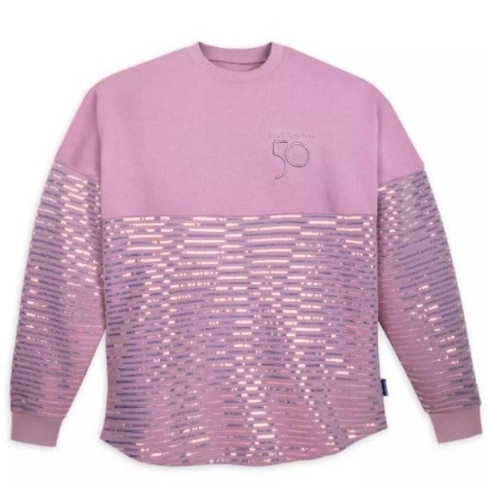 Walt Disney World Pink 50th Anniversary Pink Sequin Disney Spirit Jersey Small